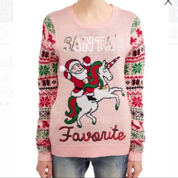 Pink Santa Unicorn Ugly Christmas 